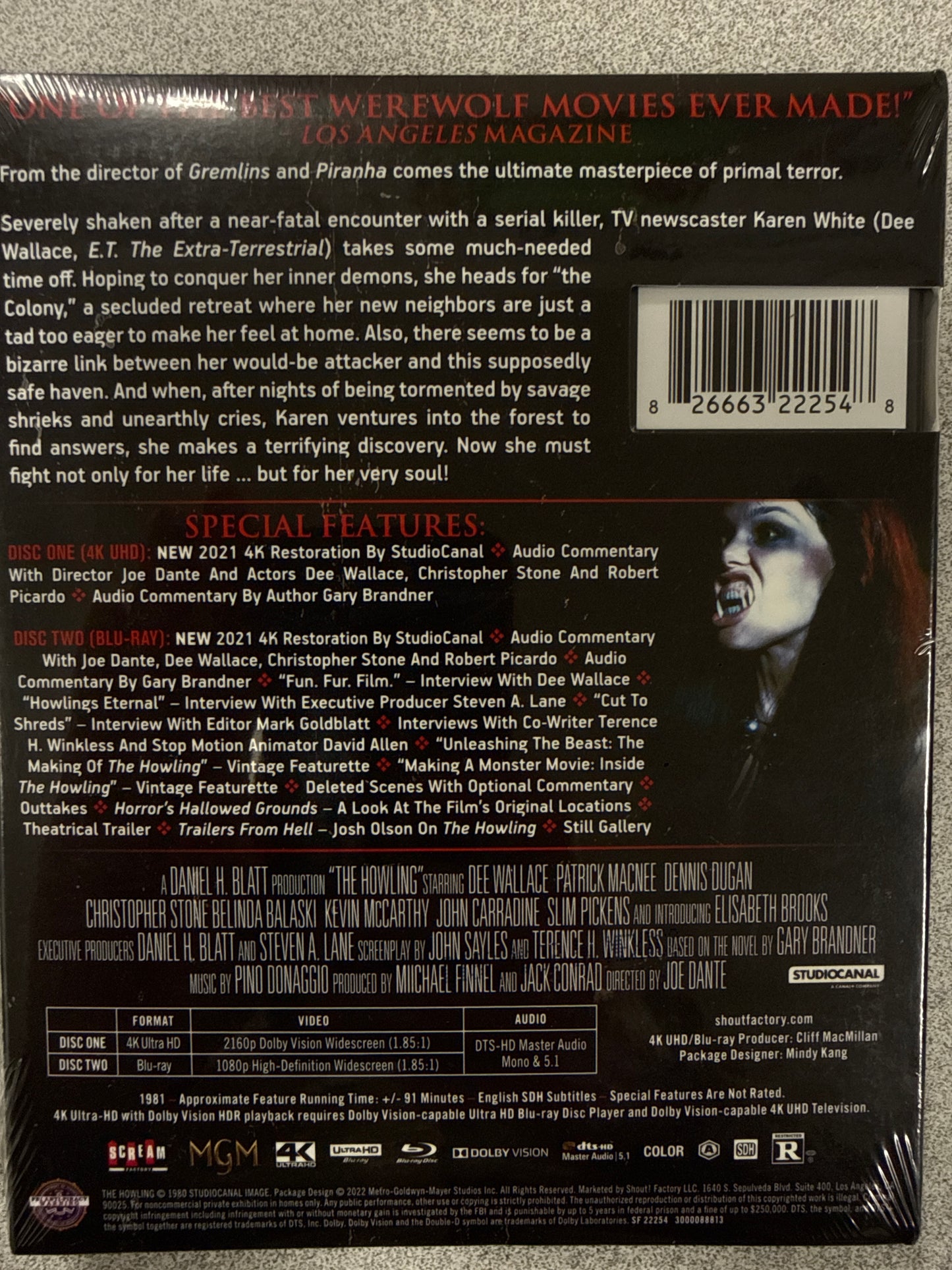 The Howling Blu-ray New Factory Sealed