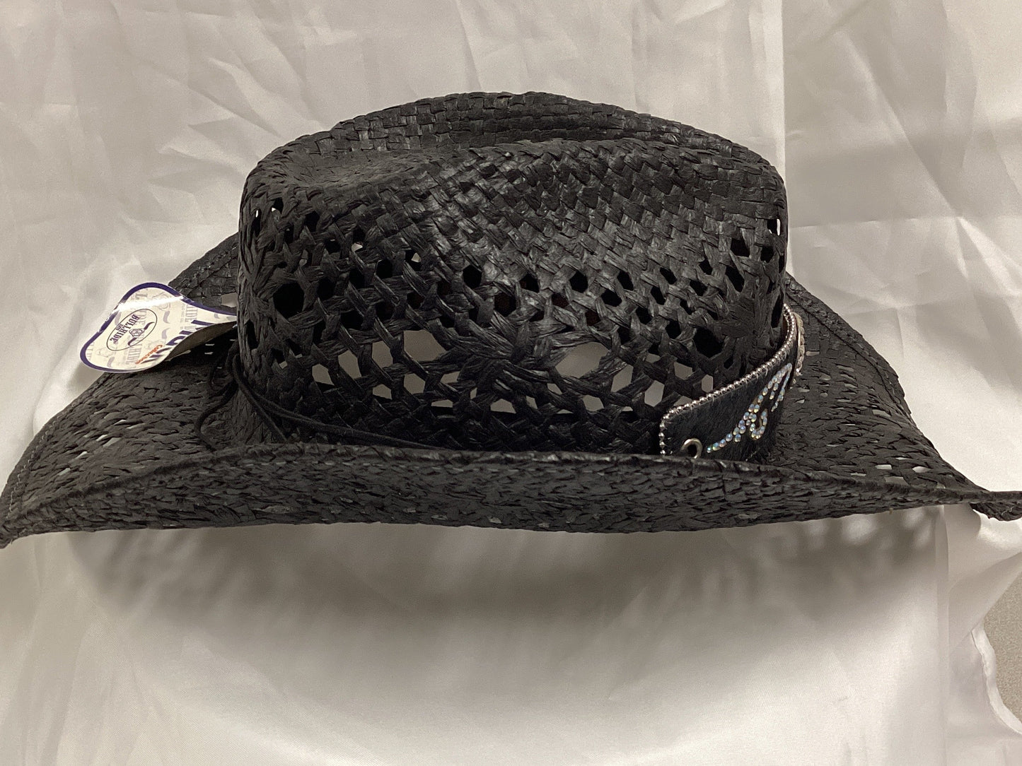 Bullhide Run A Muck Women's Straw Cowgirl Hat Black Size XL ( Previously Owned- Good Condition))