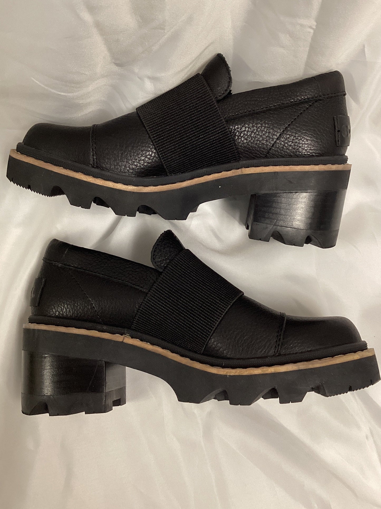 Sorel Womens Joan City Now Block Heel Loafer Pumps Black Size 5 (Previously Owned- Like New Condition)