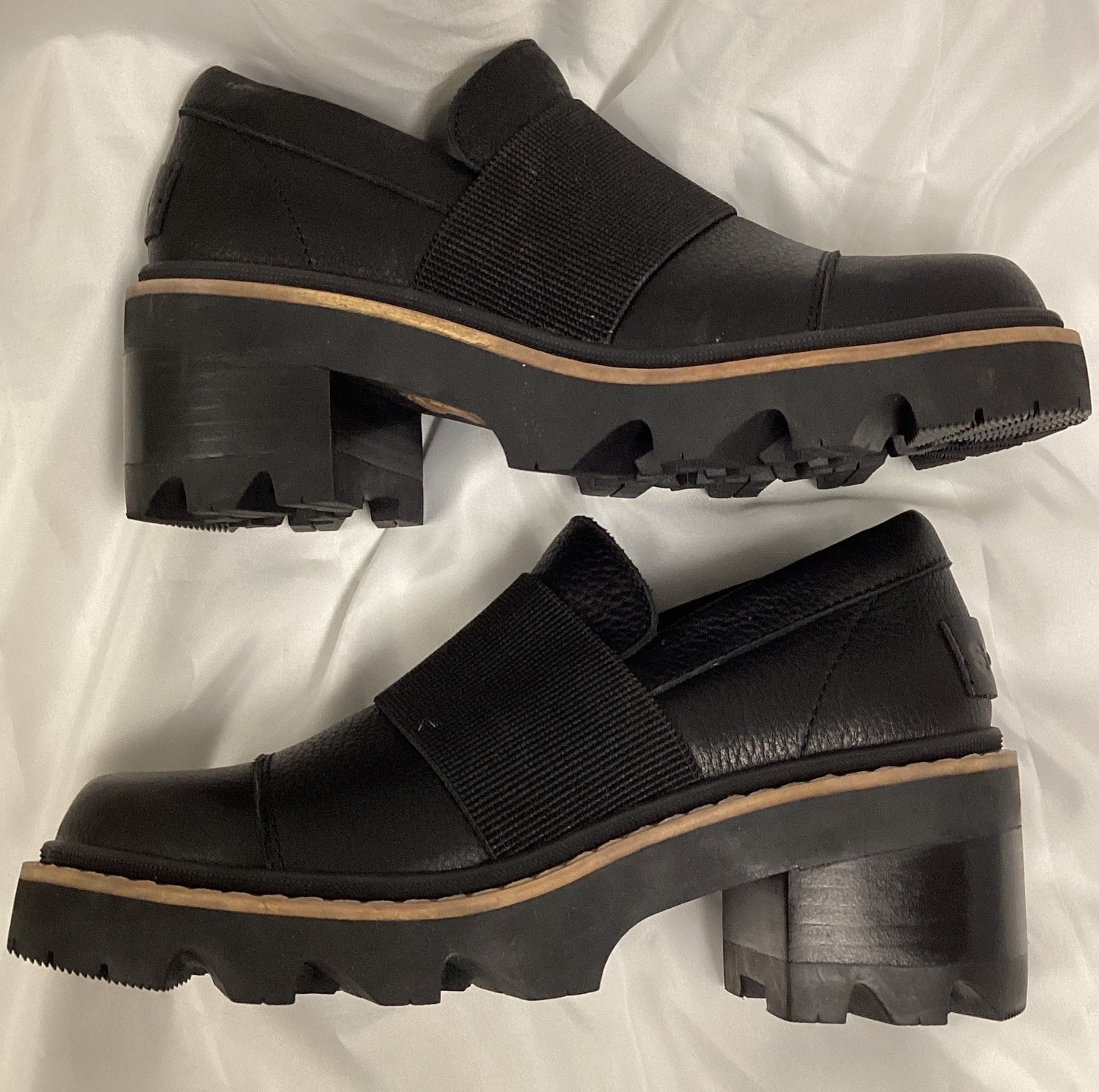 Sorel Womens Joan City Now Block Heel Loafer Pumps Black Size 5 (Previously Owned- Like New Condition)