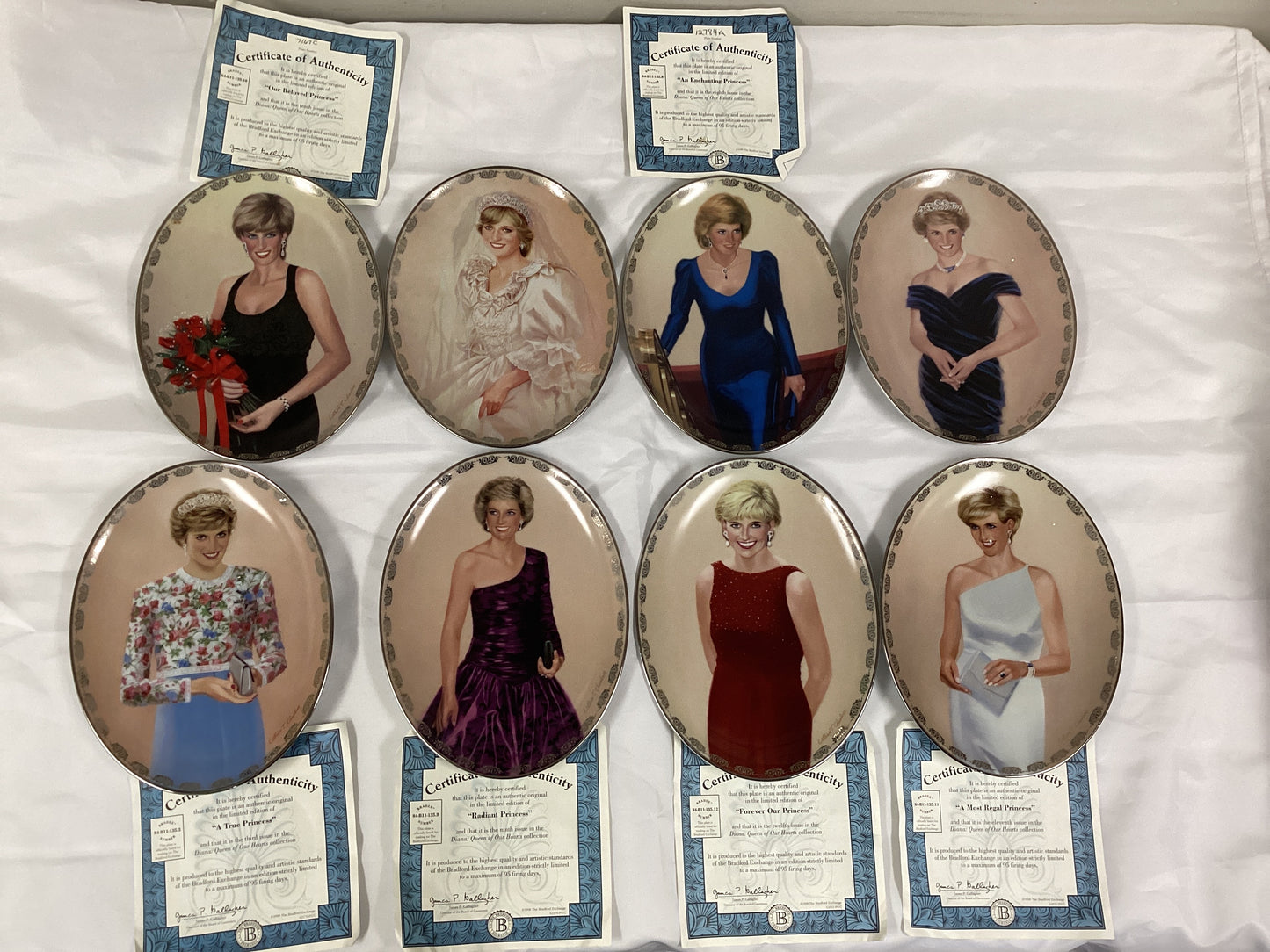 Princess Diana Bradford Exchange Plate Set 8 pcs