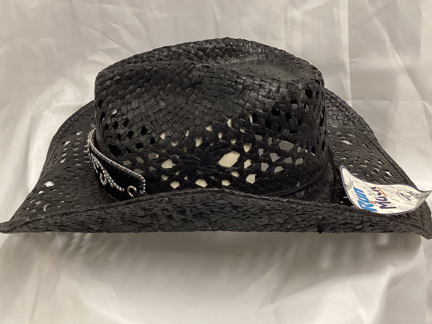 Bullhide Run A Muck Women's Straw Cowgirl Hat Black Size XL ( Previously Owned- Good Condition))