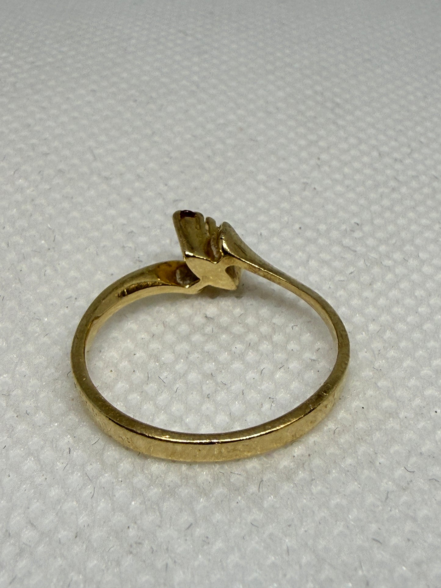 Ruby and Diamond Three Stone Ring in 14K Gold - Used