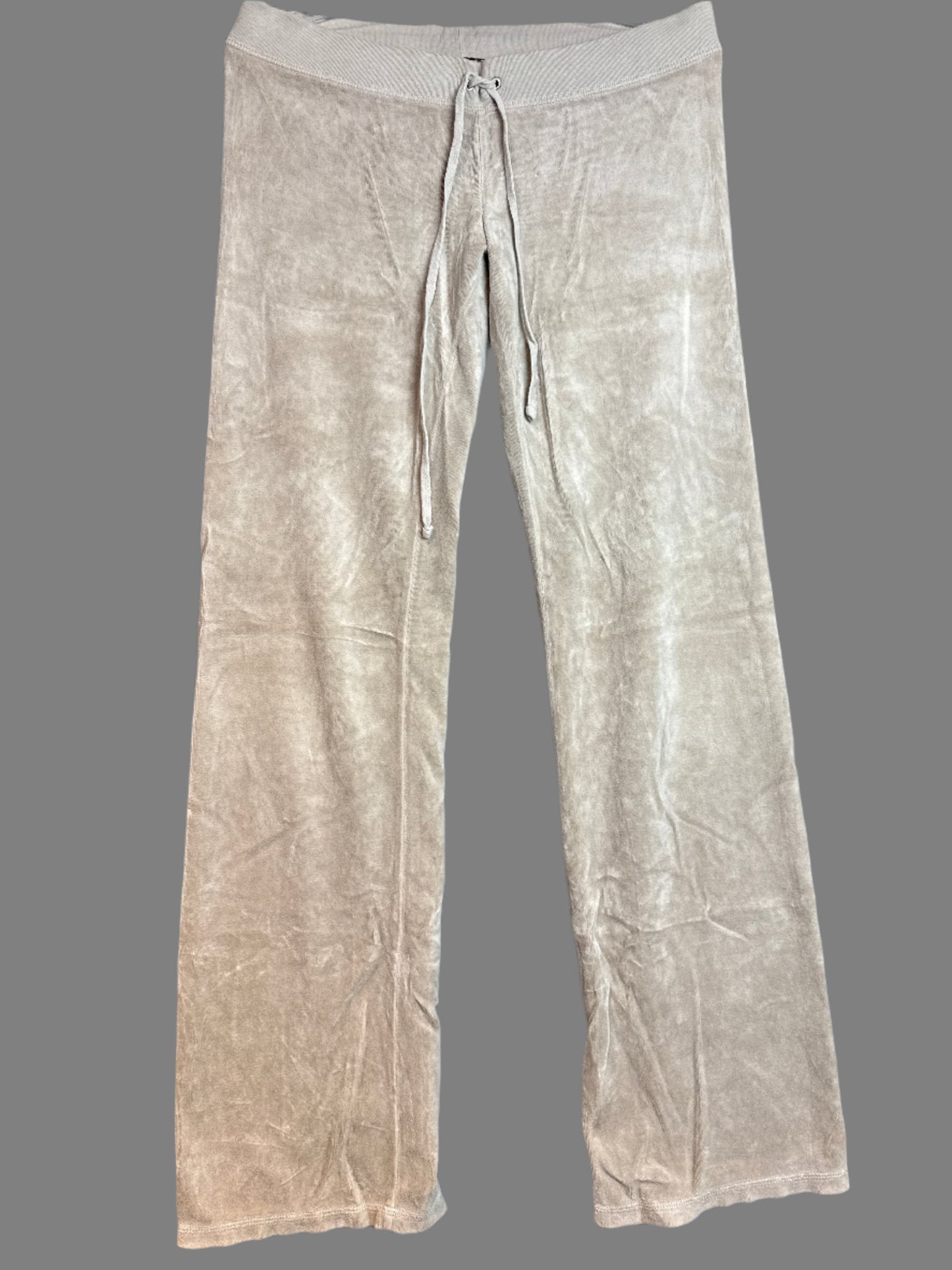 Juicy Couture Velour Pants high-Rise Wide Leg Drawstring Casual Lounge Small 34