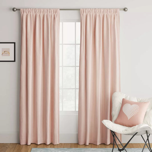 1 PCS Room Darkening Heathered Window Curtain Panel - Room Essentials™