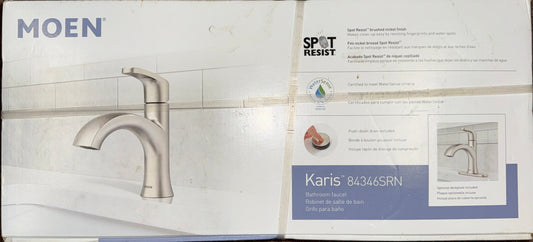 Moen Karis Single Hole Single Handle Bathroom Faucet in Spot Resist Brushed Nickel (Used - Unopened)
