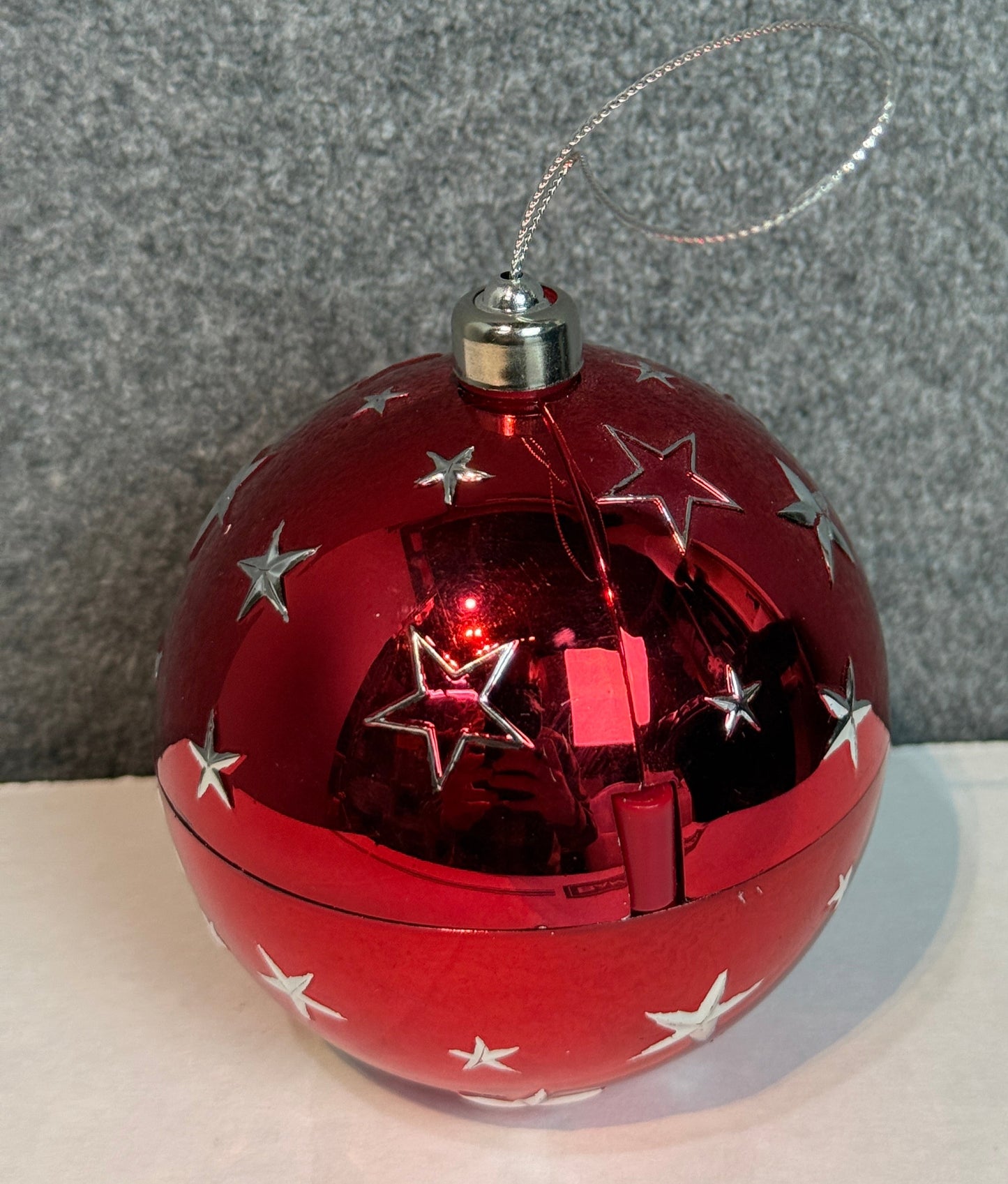 Red Hidden Music Box Ornament - Used
