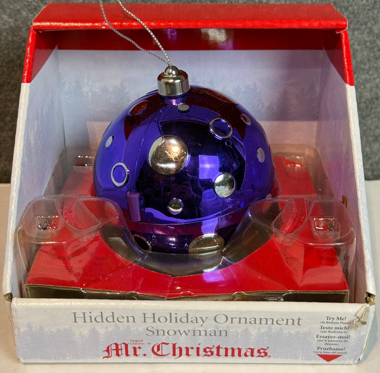 Blue Hidden Music Box Ornament - Used