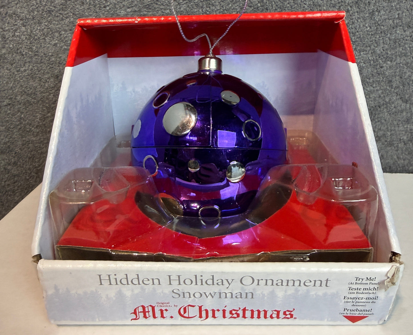 Blue Hidden Music Box Ornament - Used