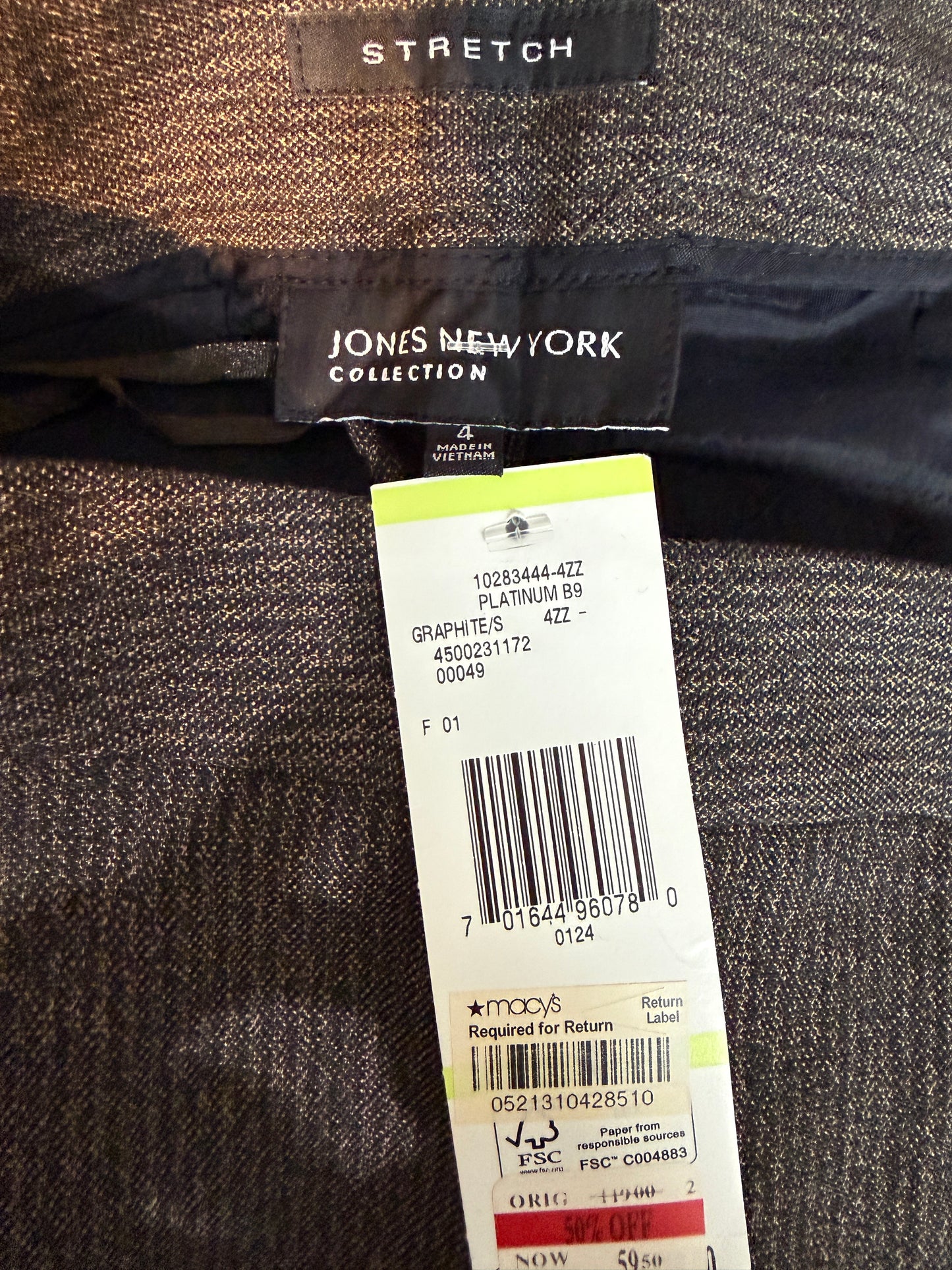 Jones New York Graphite Dress Pants Womens Size 4 - Used