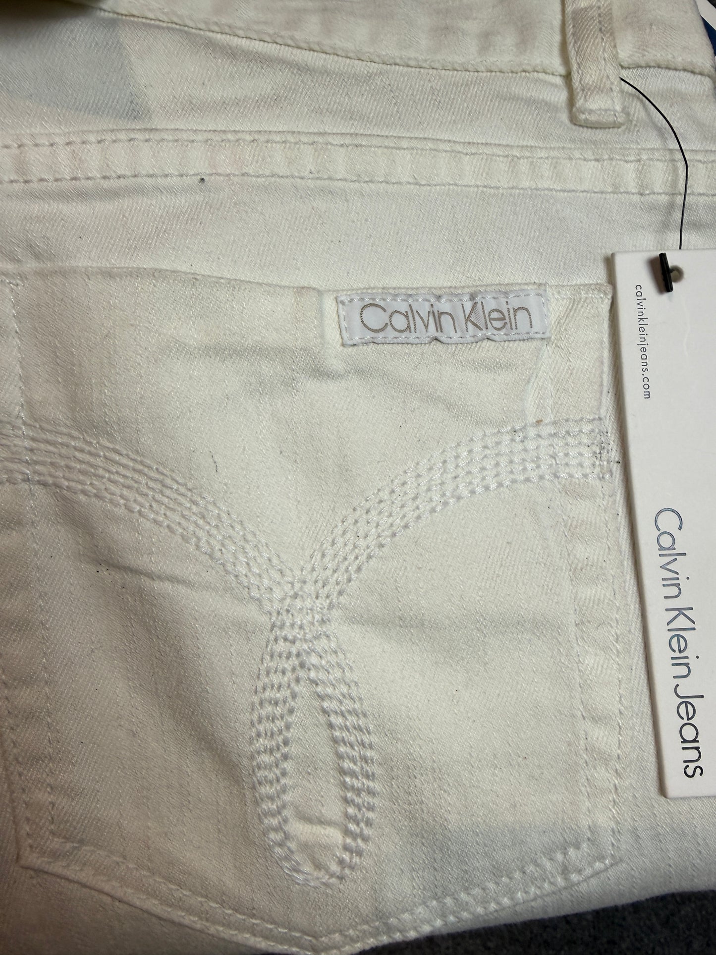 Calvin Klein High Rise Skinny Fit White Size 12 W 31 - Used