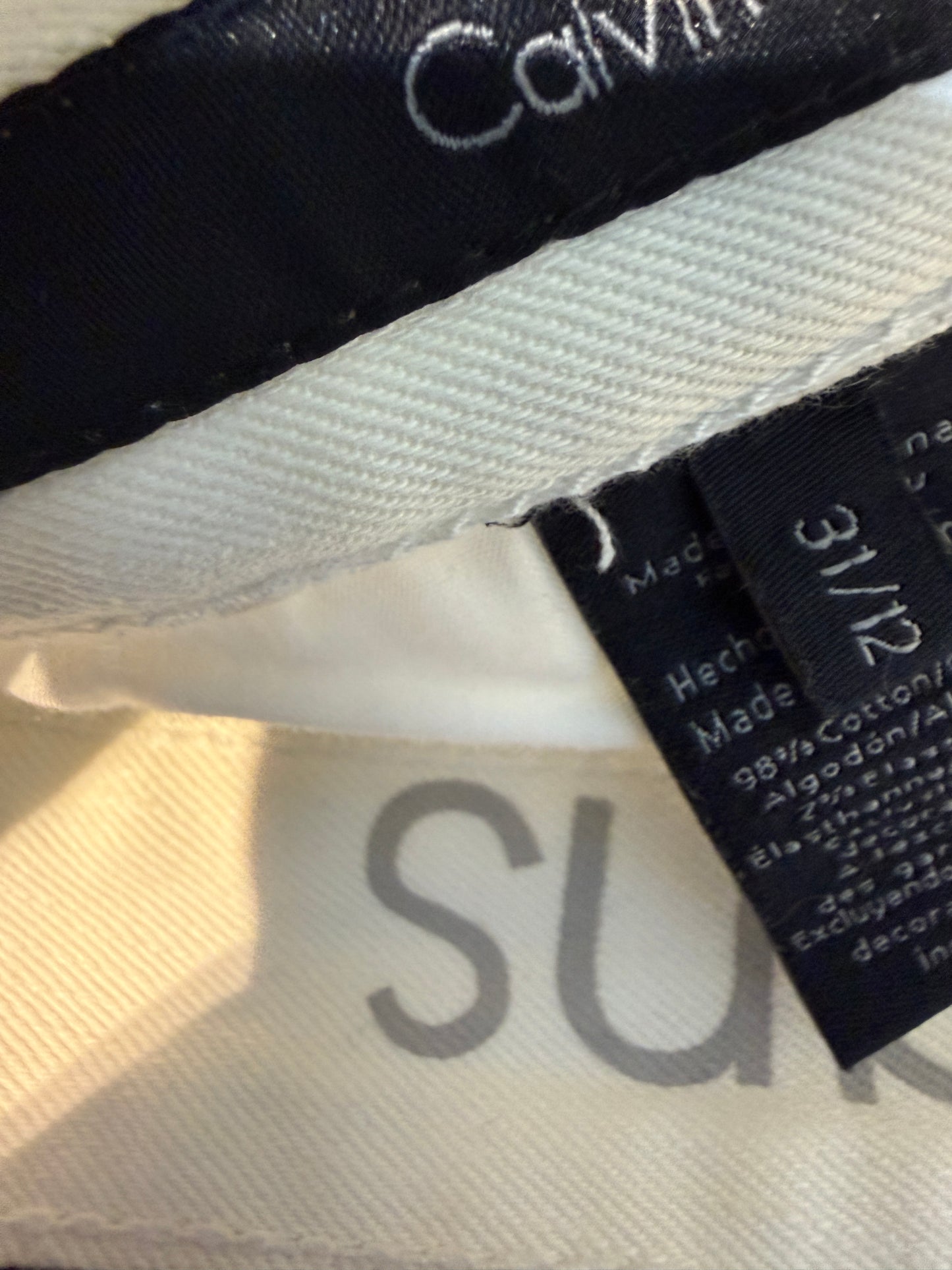 Calvin Klein High Rise Skinny Fit White Size 12 W 31 - Used