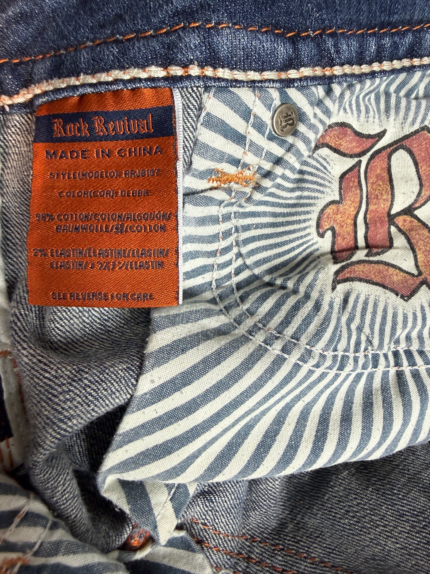 Rock Revival Debbie Women's Blue Jeans Boot Size 28 - Used