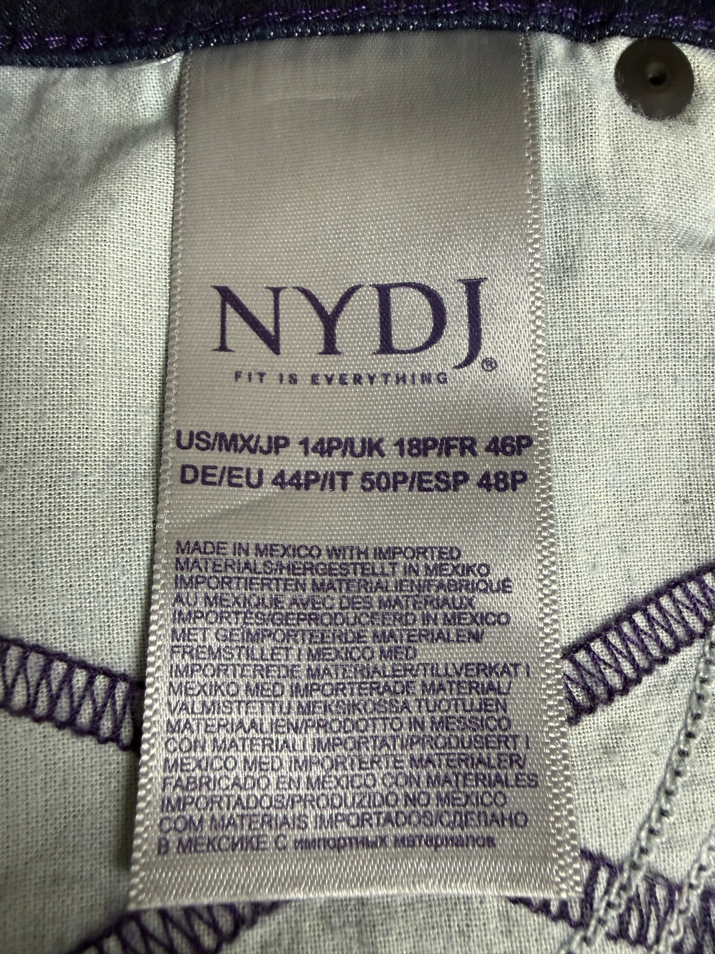 NYDJ Women's Ami Skinny Ankle Blue Jeans - Size 14 Petite - Used