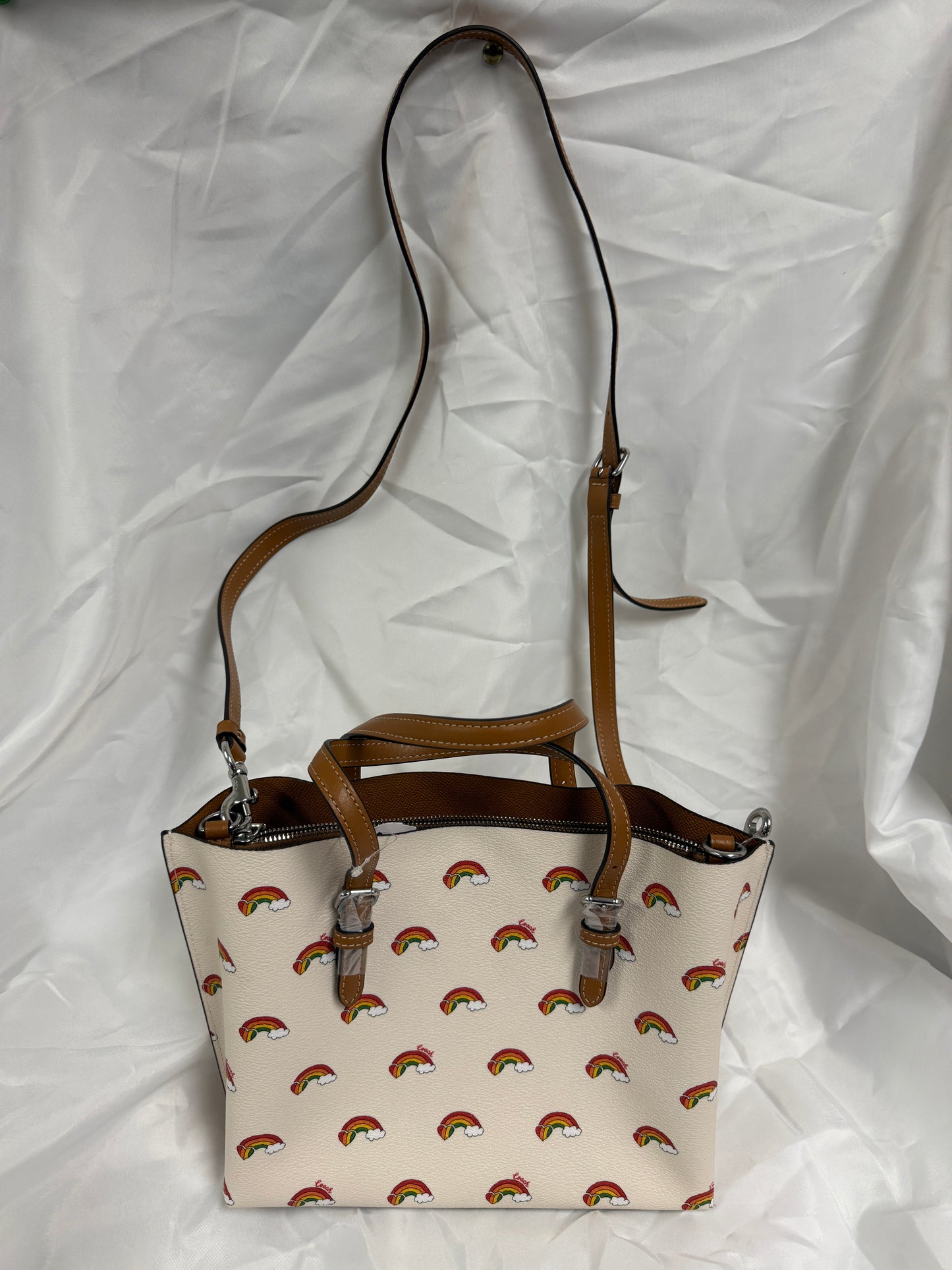 Coach Mollie Tote 25 With Rainbow Print in Chalk - Used with Tags
