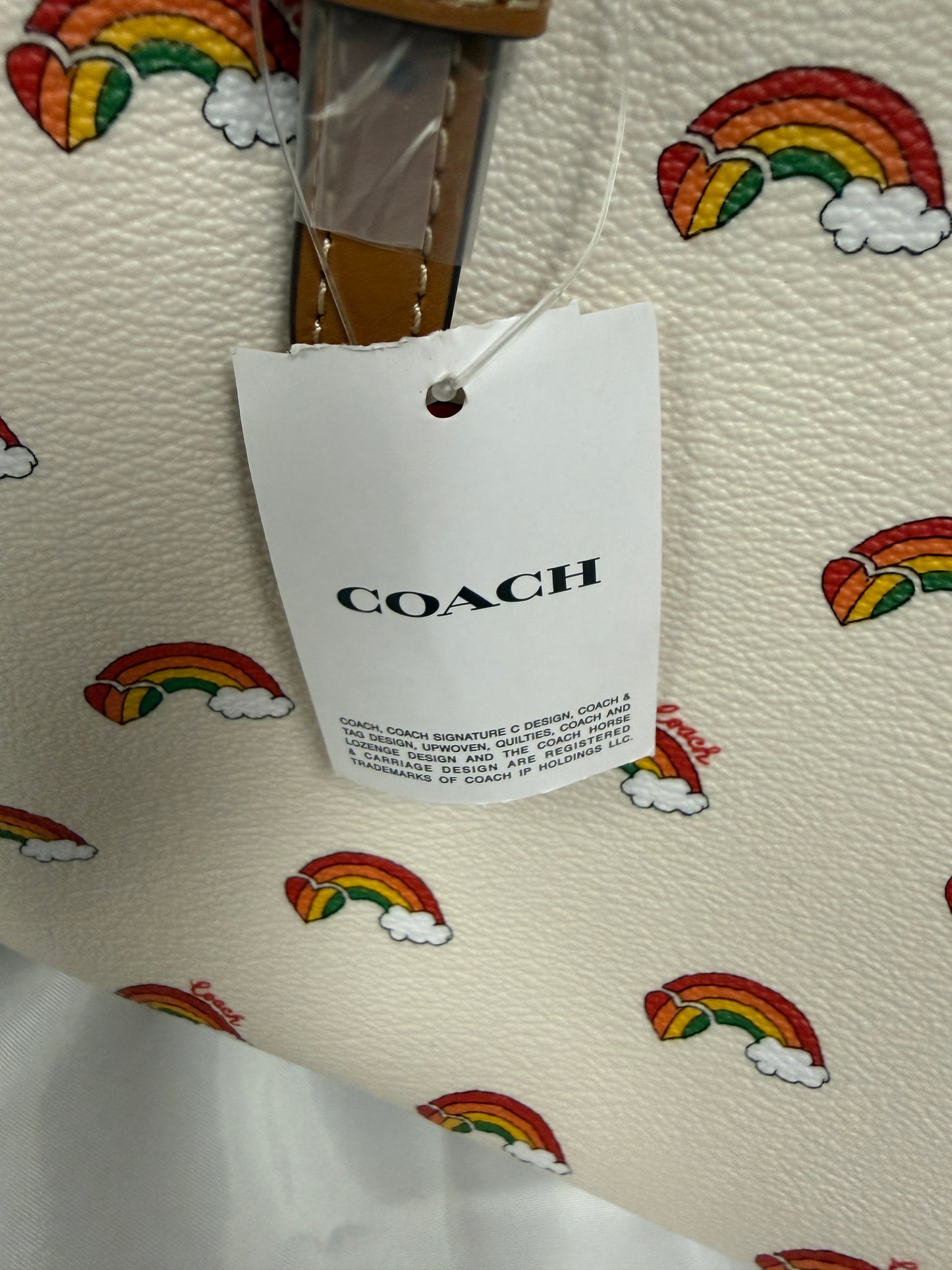 Coach Mollie Tote 25 With Rainbow Print in Chalk - Used with Tags