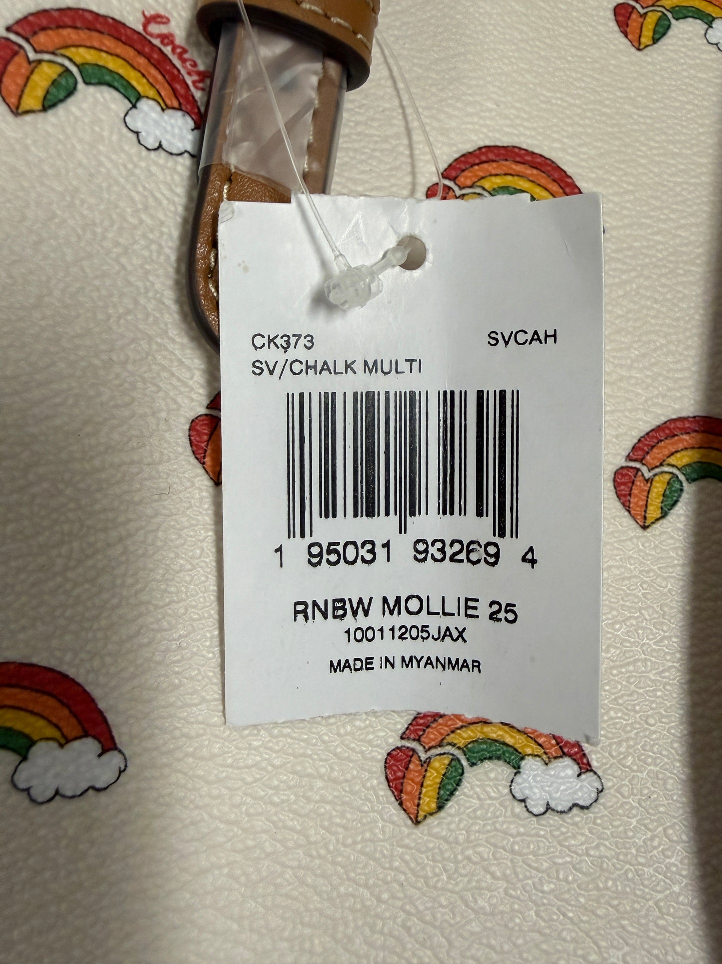 Coach Mollie Tote 25 With Rainbow Print in Chalk - Used with Tags