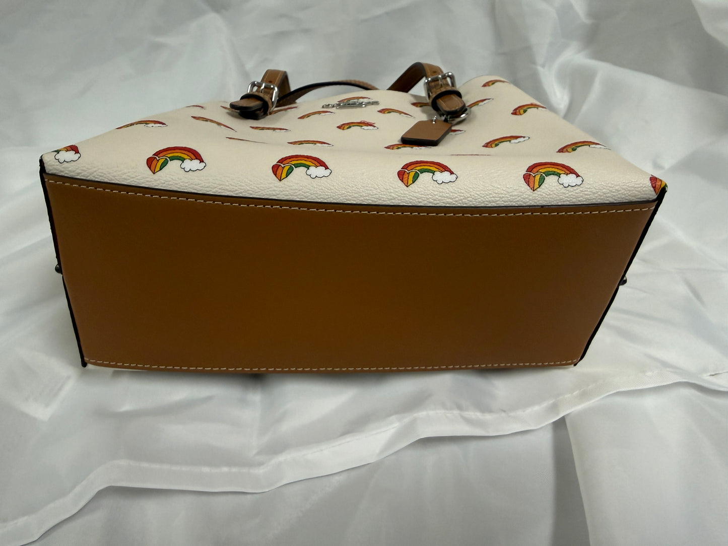 Coach Mollie Tote 25 With Rainbow Print in Chalk - Used with Tags