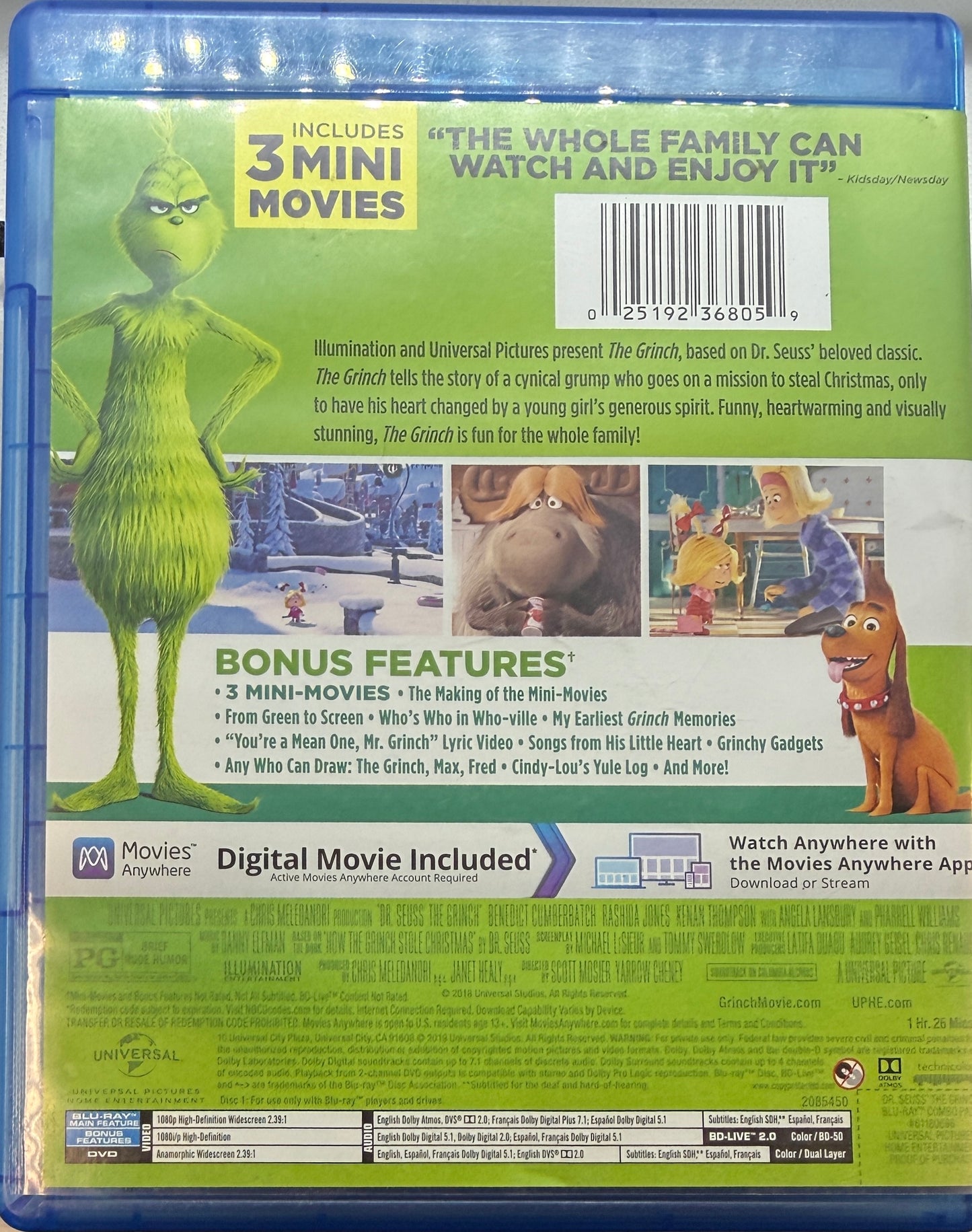 Illumination Presents: Dr. Seuss' The Grinch [Blu-ray + DVD] - Used