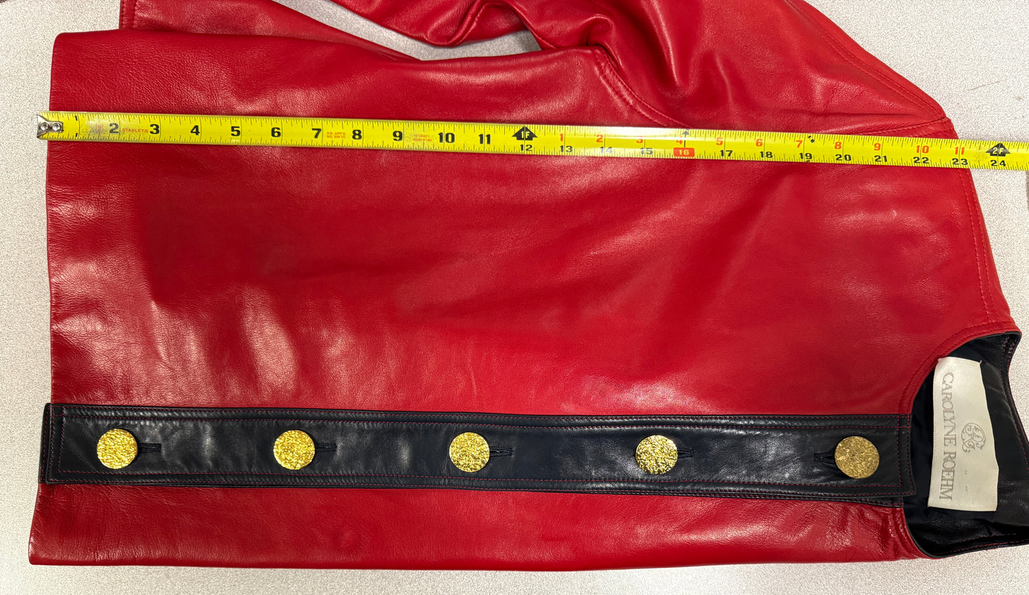 Carolyne Roehm Red with Black Leather Jacket - Previously Owned