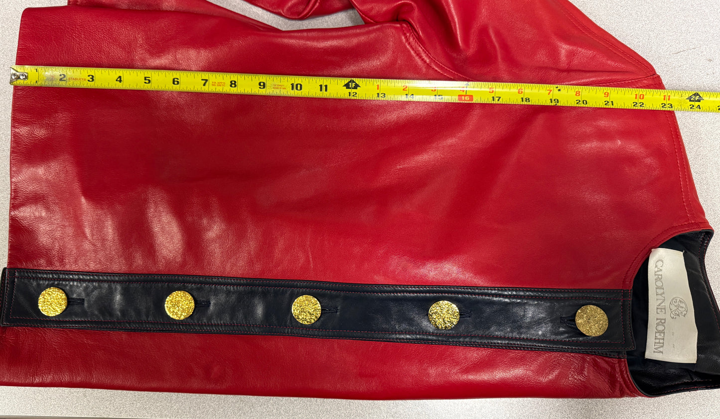 Carolyne Roehm Red with Black Leather Jacket - Previously Owned