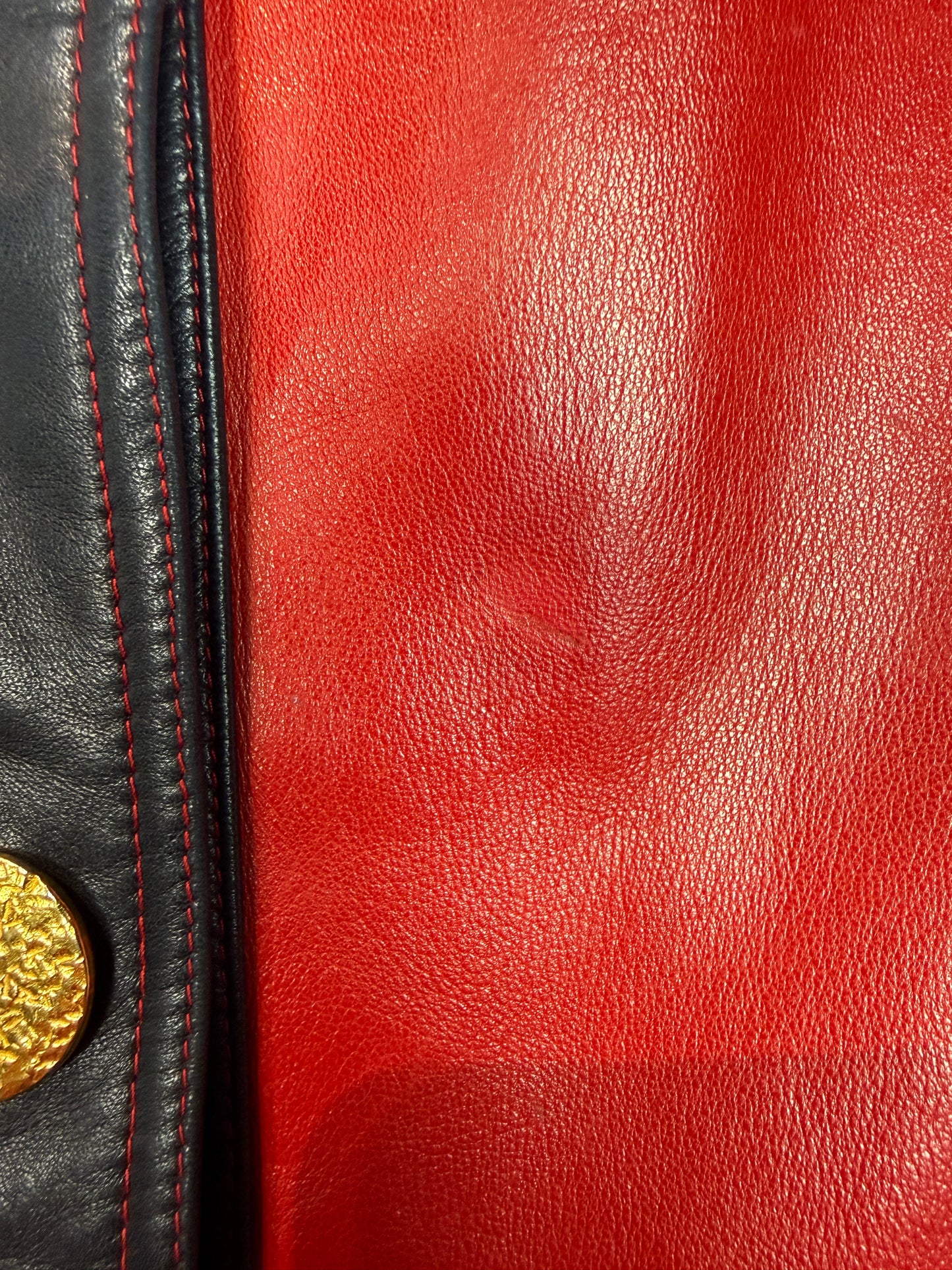 Carolyne Roehm Red with Black Leather Jacket - Previously Owned