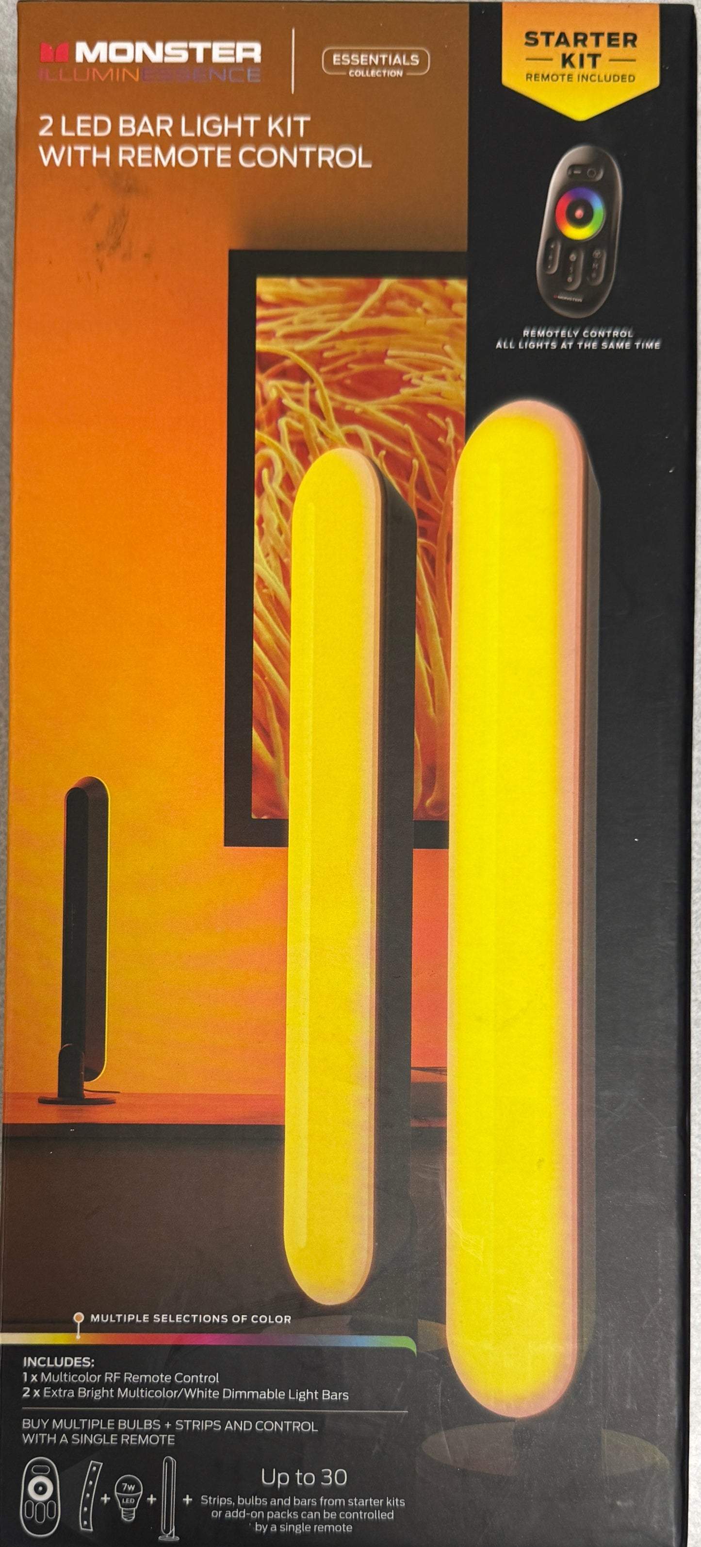 Monster Illuminessence 2 LED Bar Light Starter Kit With Remote - Previously Owned - Unopened Box