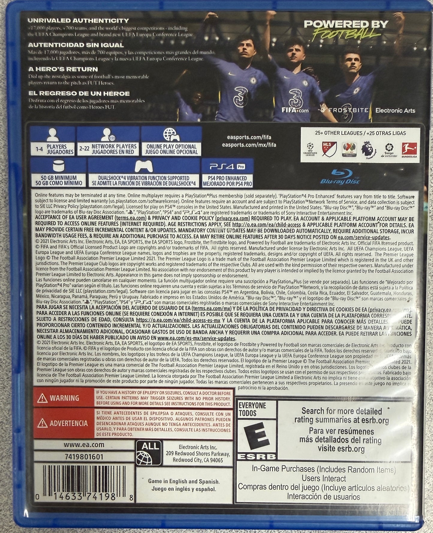 FIFA 22 Sony PS4 Playstation 4 - Previously Owned - Good Condition