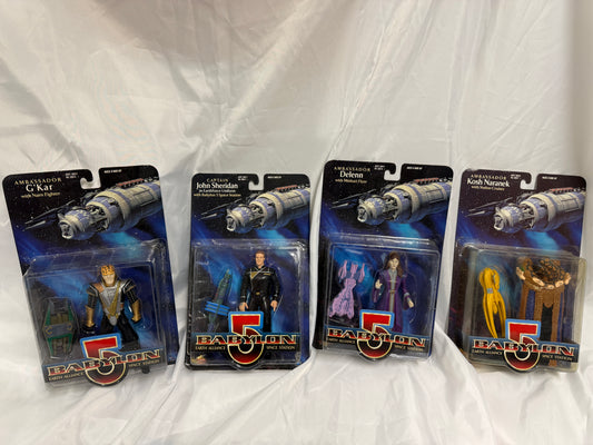 Set Of 4: Babylon 5 - KOSH NARANEK - DELENN - G'KAR - JOHN SHERIDAN - Previously Owned