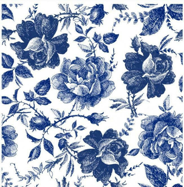 Dixie Belle - Sketched Blue Flowers Rice Paper