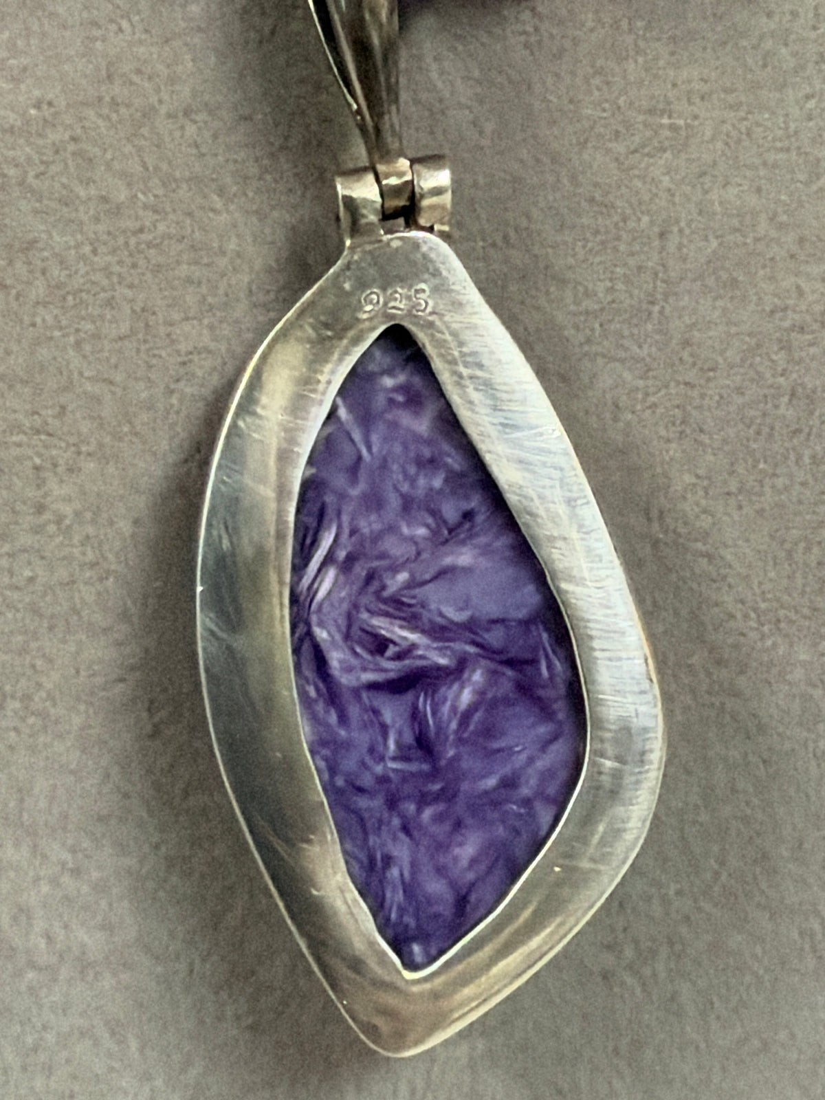 Charoite Sterling Silver Handcrafted Gemstone Pendant Necklace