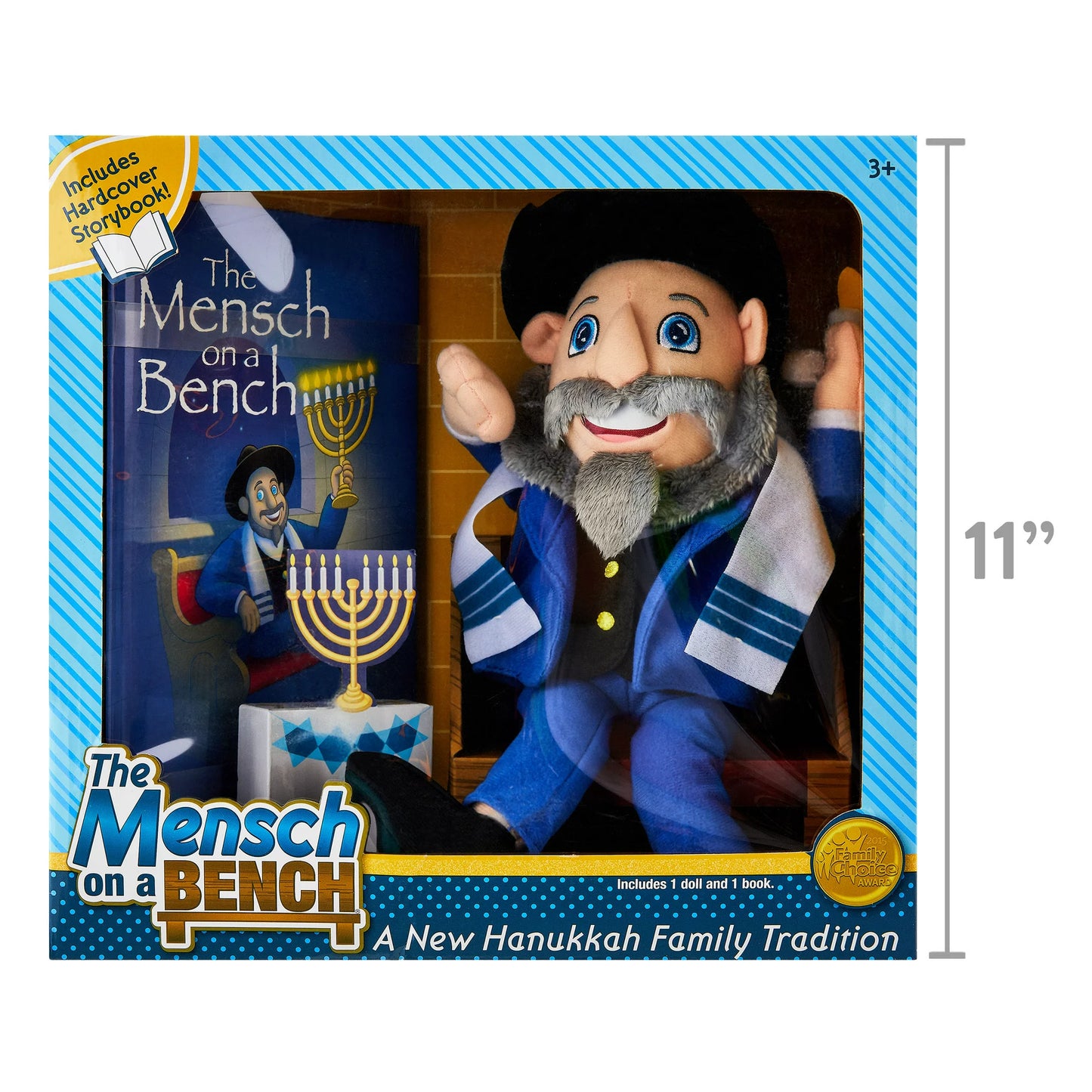 Mensch on a Bench The Hanukkah Decor with Hardcover Book and Removable Bench