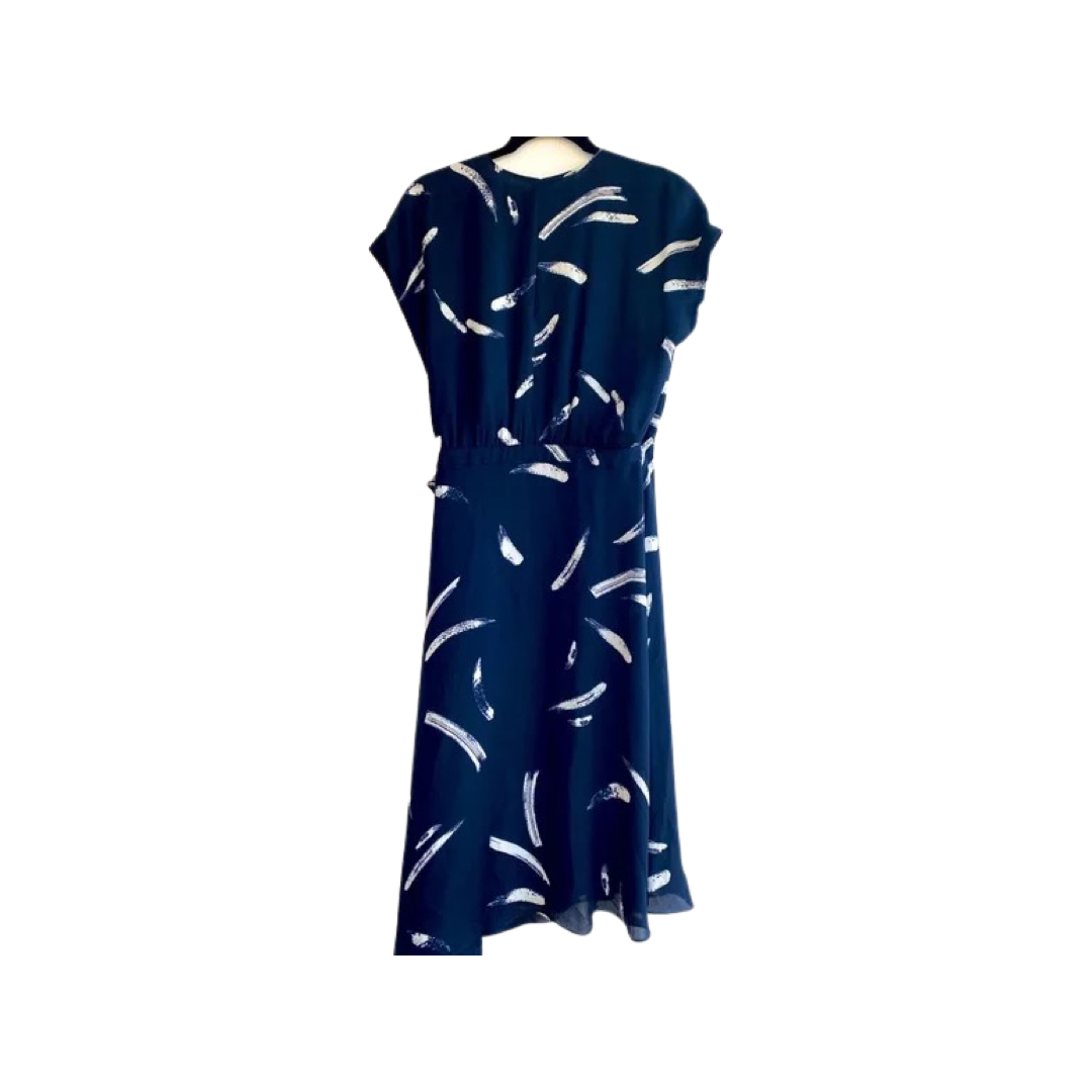Joie Bethwyn Silk Wrap Dress in Midnight - Size Small