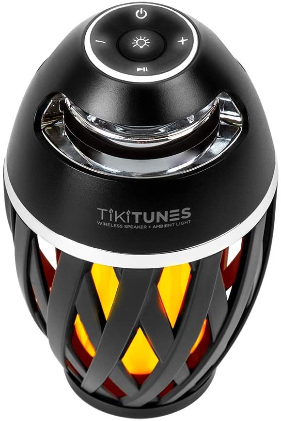 TikiTunes Portable Bluetooth 5.0 Indoor/Outdoor Wireless Speaker, LED Torch Atmospheric Lighting Effect, 5-Watt Audio USB Speaker, 2000 mAh Battery for iPhone/iPad/Android