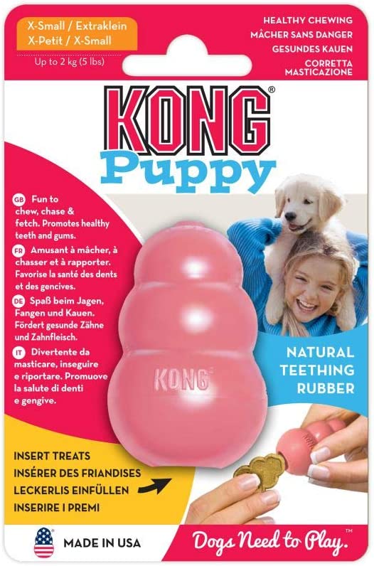 KONG - Puppy Toy Natural Teething Rubber - Fun to Chew, Chase and Fetch