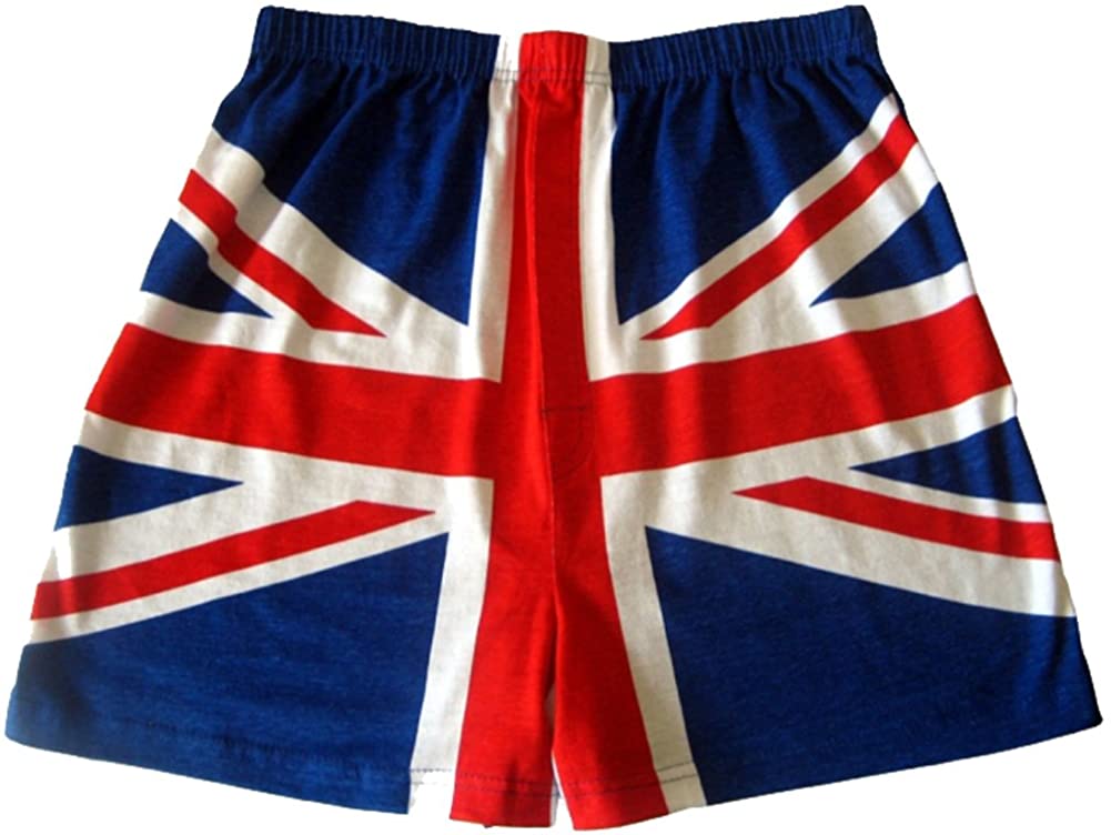Sock Shop Men's 1 Pair Magic Boxer Shorts in Union Jack Pattern Medium Blue/Red