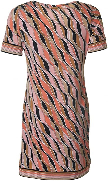 Michael Kors Womens Printed Shift T-Shirt Dress