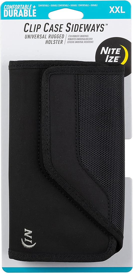 Nite Ize Clip Case Sideways Phone Holster - Protective, Clippable Phone Holster For Your Belt Or Waistband - XX Large - Black