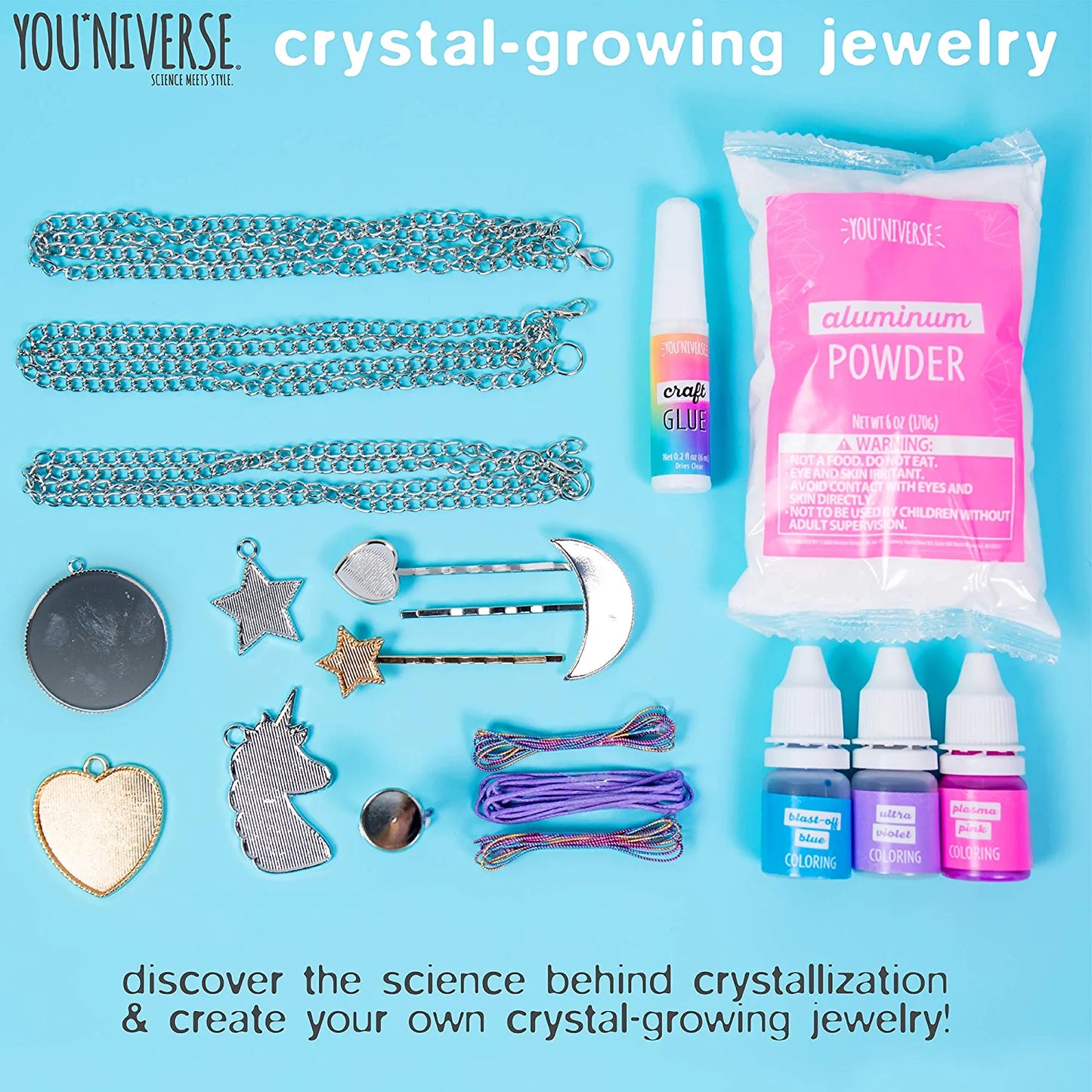 Just My Style You*niverse Crystal Growing Accessories by Horizon Group USA, Girl STEM Kit