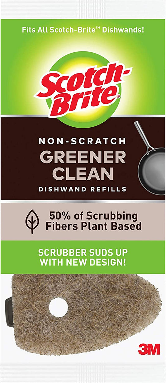 Scotch-Brite Greener Clean, Non-Scratch Dishwand Refills, Fits All Scotch-Brite Dishwands, 3 Refills