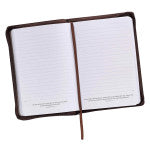 Specialty Item - A Man's Heart Classic Faux Leather Zippered Journal in Brown - Proverbs 16:9