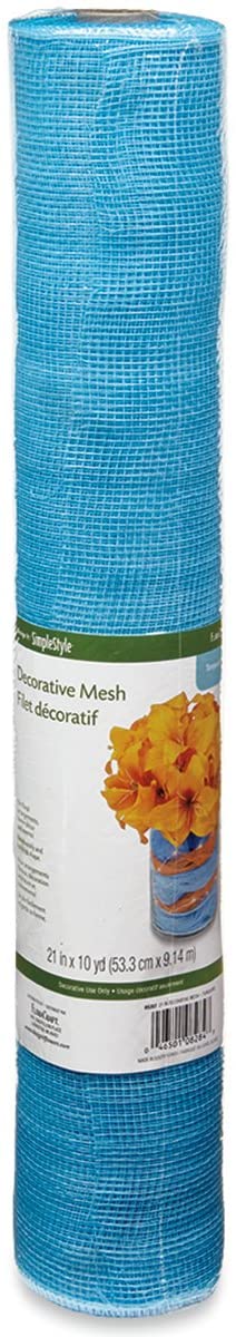 FloraCraft Decorative Mesh, 21-Inch by 10-Yard Length, Turquoise
