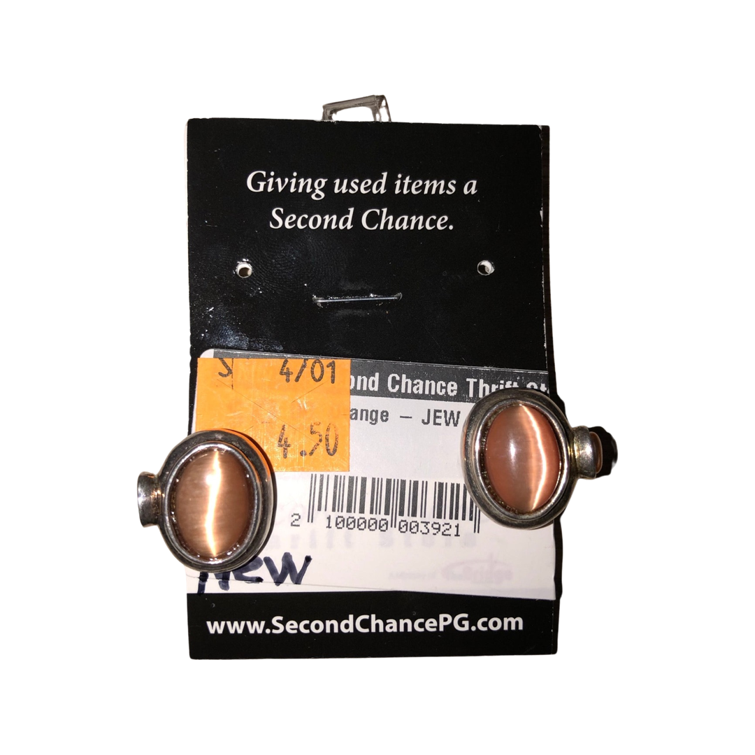 Earring clip-on w/ orange stone