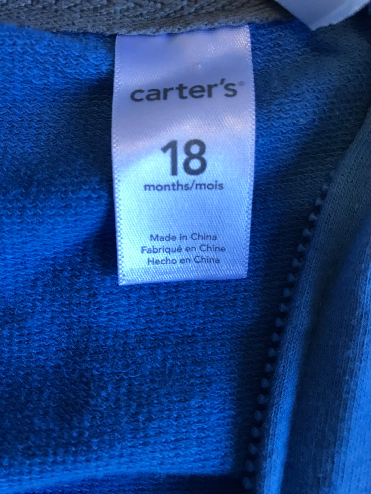 Carters zip up jacket
