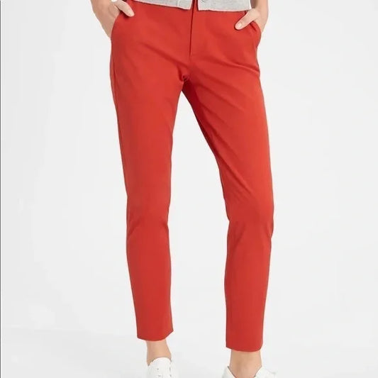 Banana Republic Factory High Rise Slim Ankle Pants in Burnt Orange