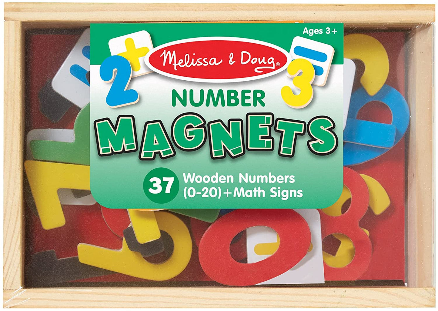 Melissa & Doug 37 Wooden Number Magnets in a Box
